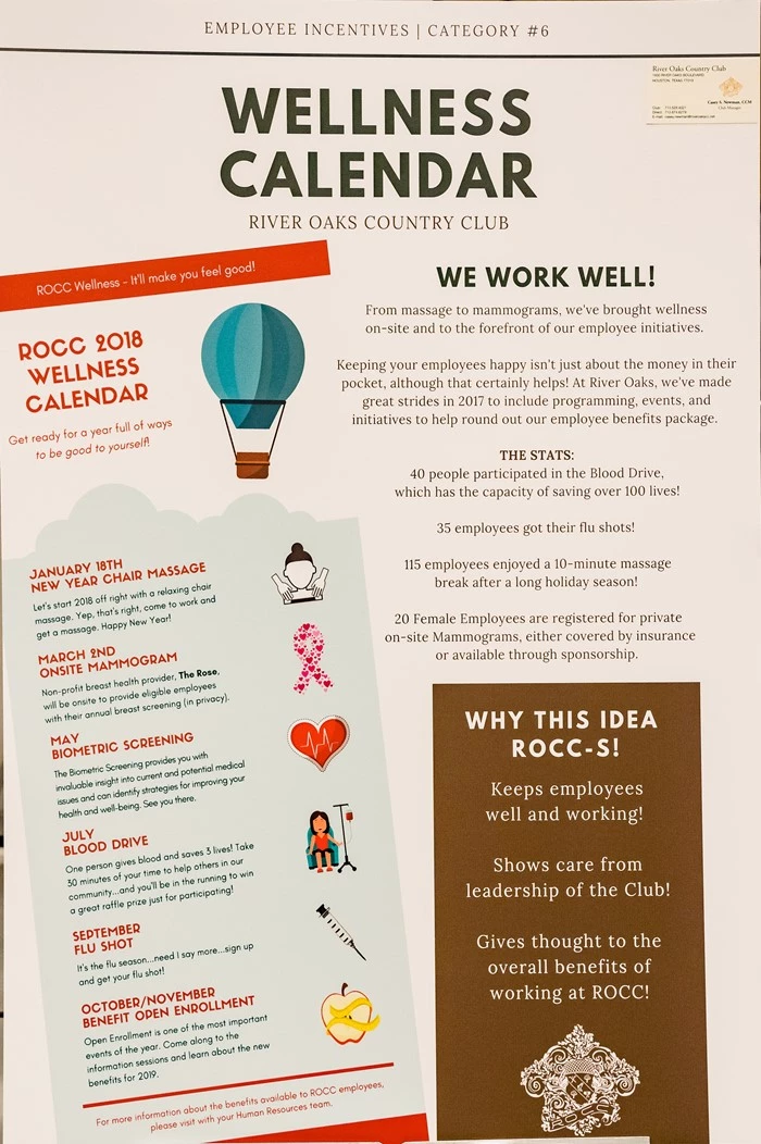 Wellness Calendar CMAA Idea Fair
